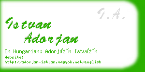 istvan adorjan business card
